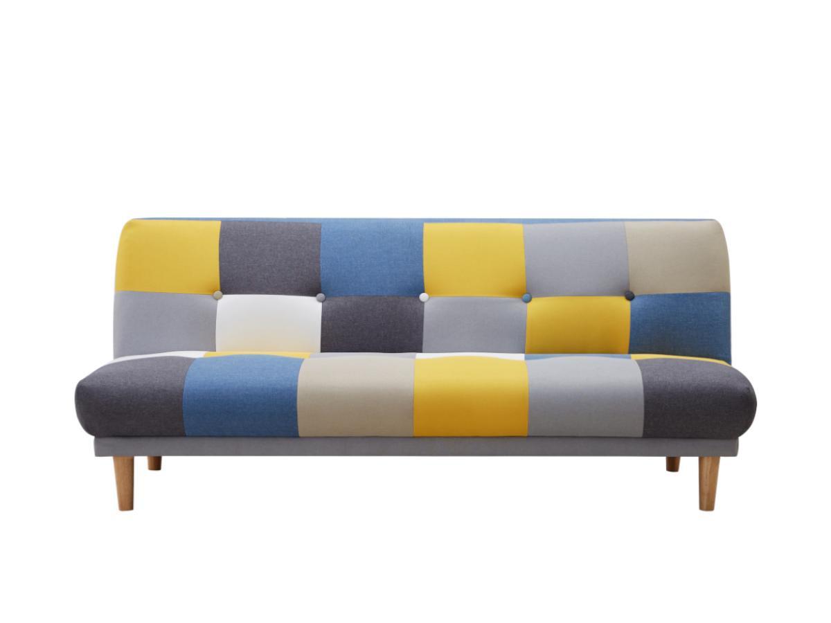 Vente-unique Schlafsofa Klappsofa 3Sitzer Stoff Patchwork  MARDAG  