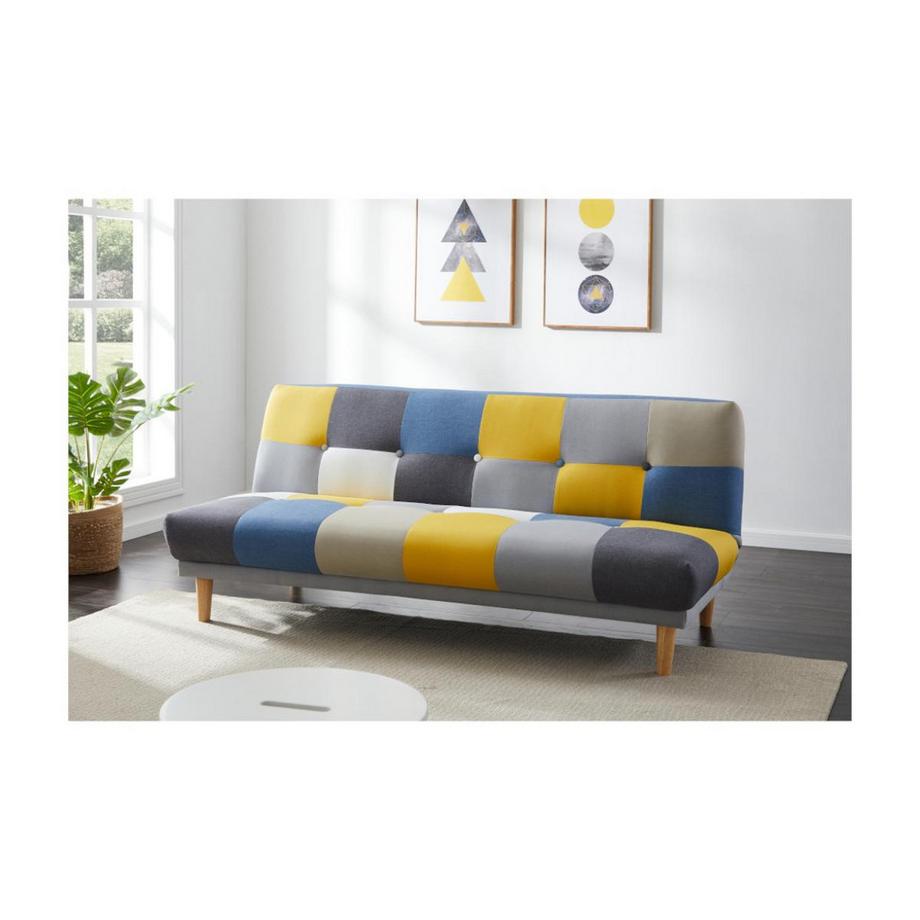Vente-unique Schlafsofa Klappsofa 3Sitzer Stoff Patchwork  MARDAG  