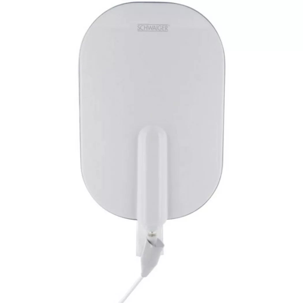 Schwaiger - Antenna attiva piatta DVB-T/T2, Bianco