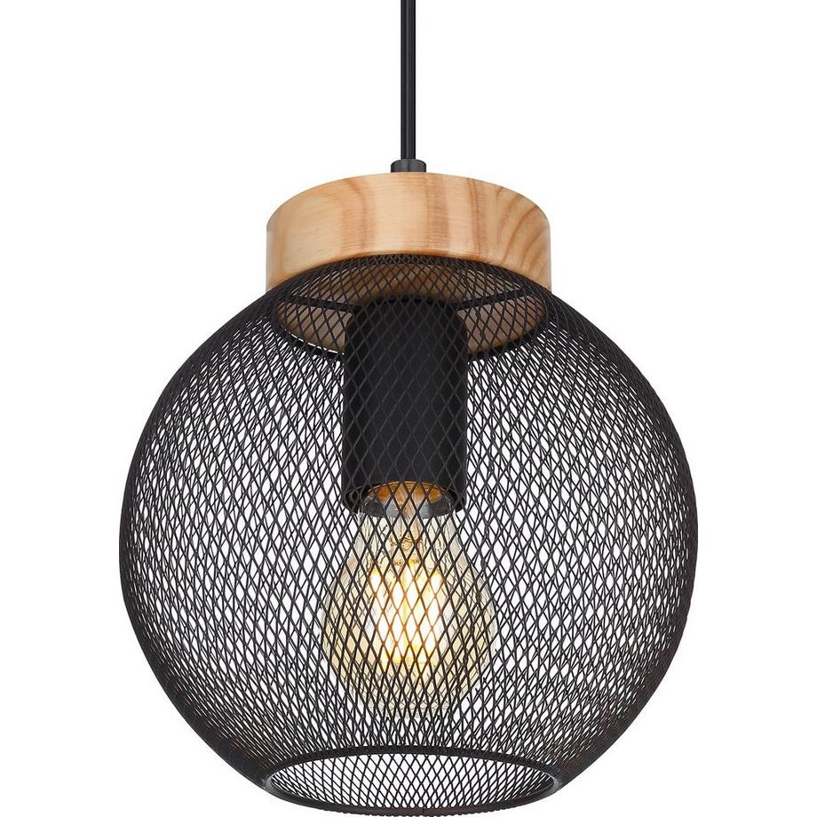 mutoni Lampe à suspension Pablo métal noir mat 1xE27  