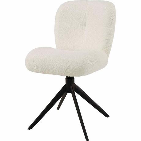 mutoni Chaise confort pivotante Bouclé blanc  