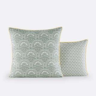 La Redoute Intérieurs Jaipur Vert Vorgewaschener Baumwoll-Kopfkissenbezug  