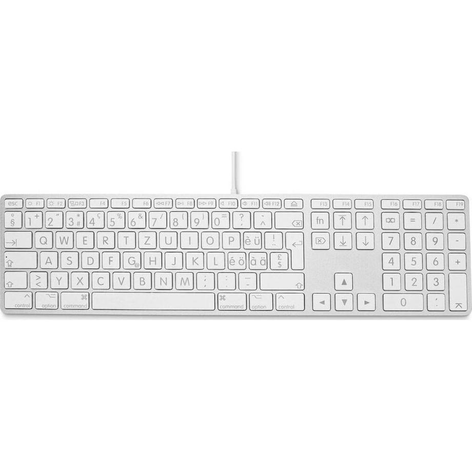 LMP  Large Font USB Keyboard 110 keys wired USB keyboard with 2x USB and aluminum upper cover Swiss 