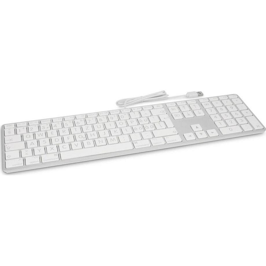 LMP  Large Font USB Keyboard 110 keys wired USB keyboard with 2x USB and aluminum upper cover Swiss 