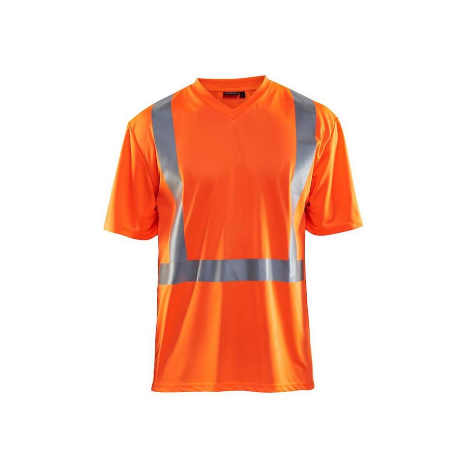 t-shirt haute visibilité col v col v anti-uv anti-odeur