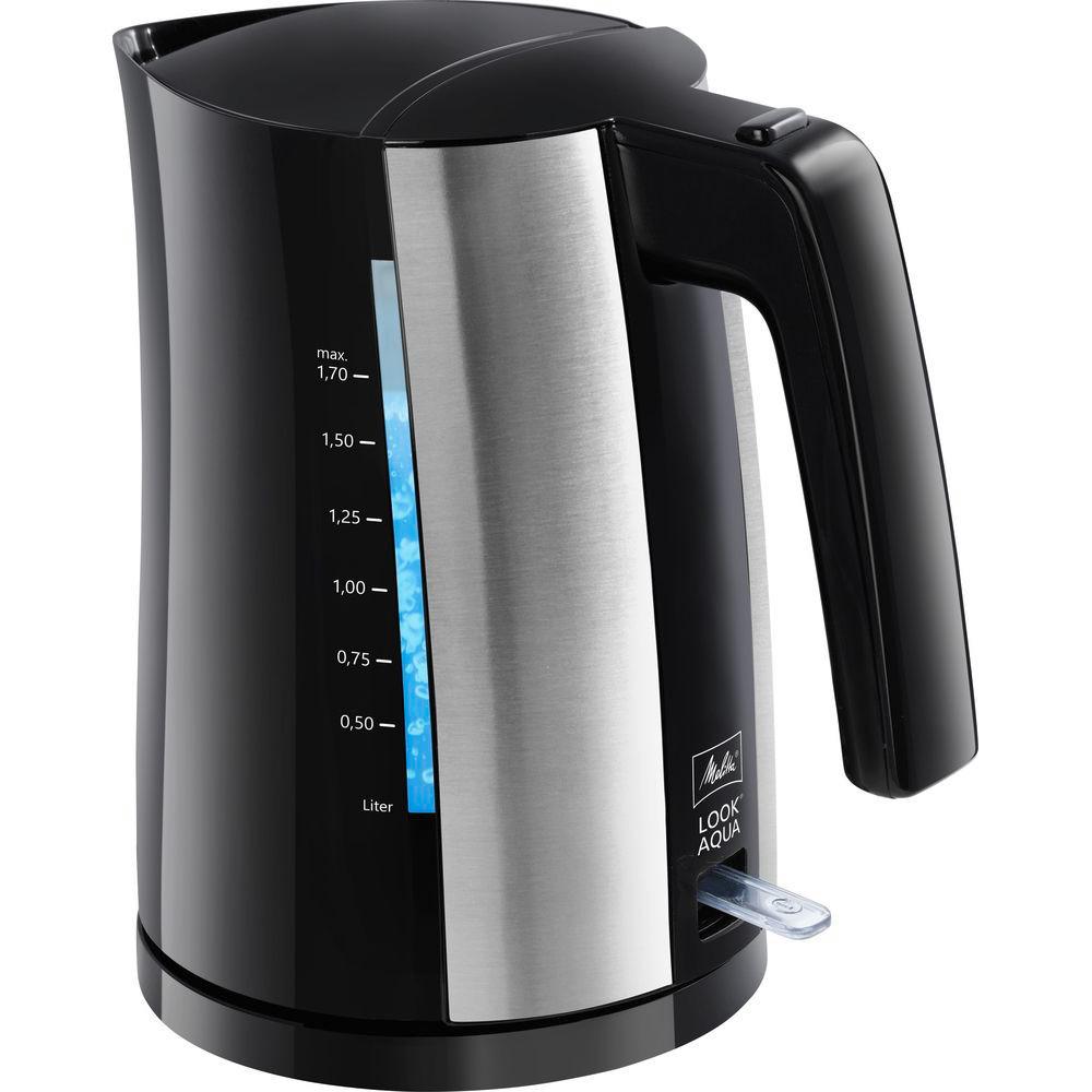 Melitta MELITTA LOOK AQUA BOLLITORE ELETTRICO 1,7 L 2400 W NERO, ACCIAIO INOSSIDABILE  