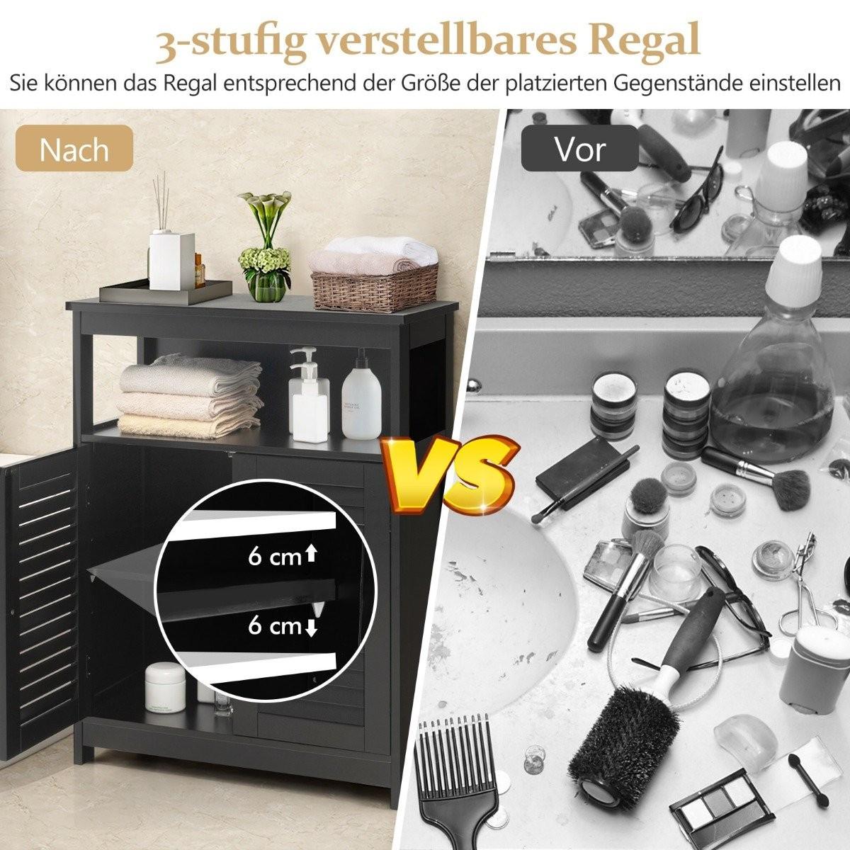 Northio Mobile da bagno Mobile da bagno indipendente Mobile contenitore nero  