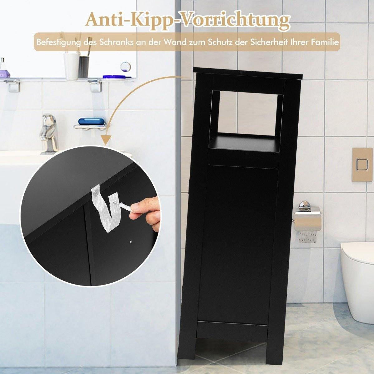 Northio Mobile da bagno Mobile da bagno indipendente Mobile contenitore nero  