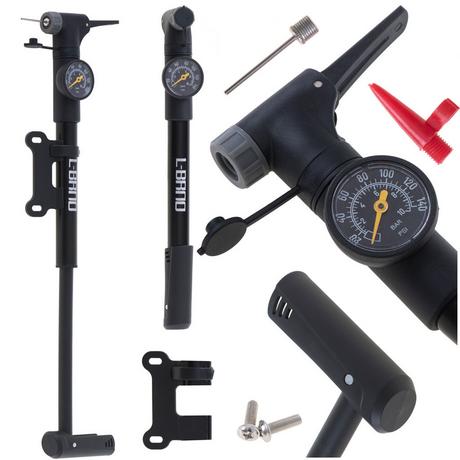 Pricenet  L-BRNO Gonfiatore per bicicletta con impugnatura per manometro 