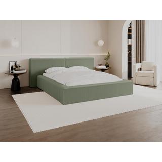 PASCAL MORABITO Lit coffre 180 x 200 cm - Velours côtelé - Vert + Matelas - TIMANO de Pascal Morabito  