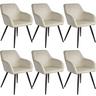 Tectake 6 Chaises MARILYN Design en Velours Style Scandinave  