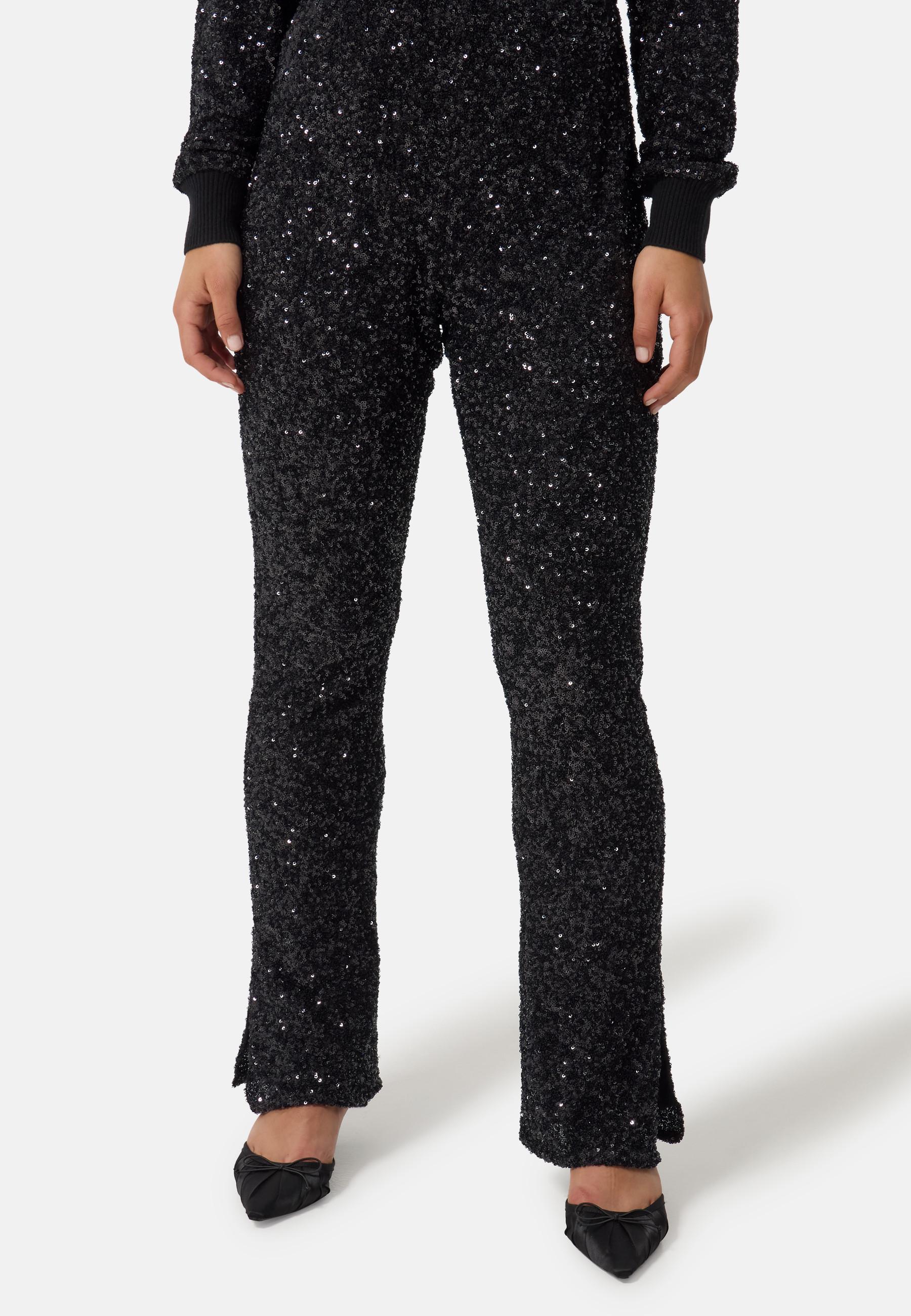 CASH-MERE.CH  Pantalon en laine et cachemire avec paillettes 