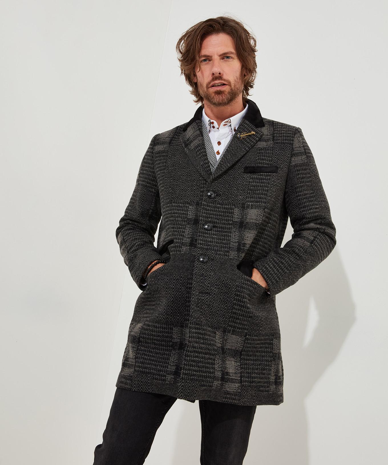 Joe Browns  Manteau Long en Laine Mélangée Patchwork 