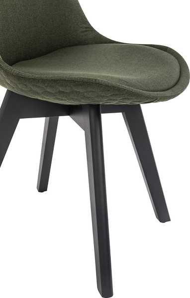 mutoni Chaise de salle à manger textile vert, lot de 2  