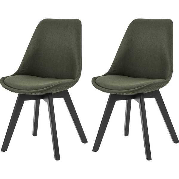 mutoni Chaise de salle à manger textile vert, lot de 2  