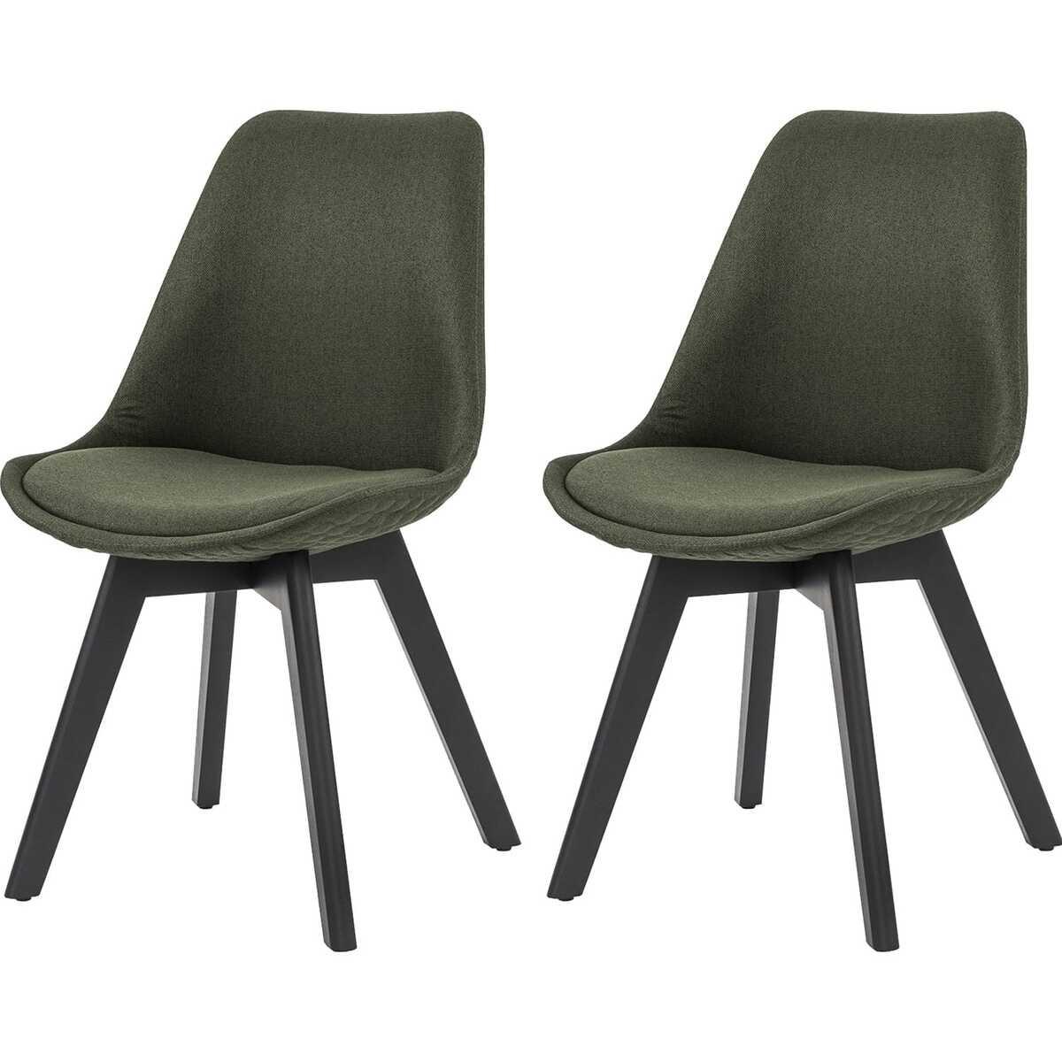 mutoni Chaise de salle à manger Textile vert (lot de 2)  