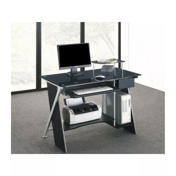 Vente-unique Computertisch Schreibtisch 1 Schublade Glas PASCAL online kaufen MANOR