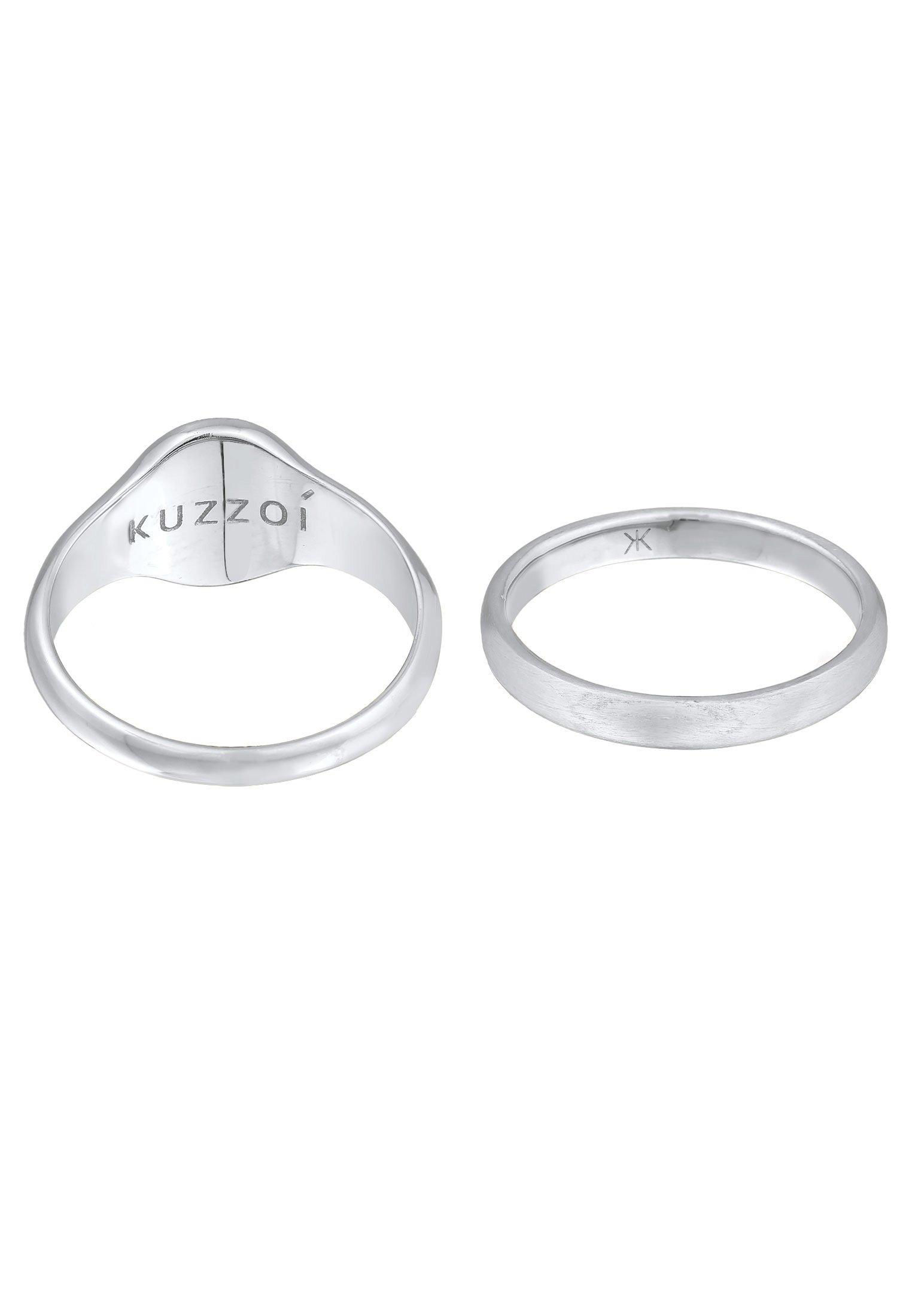 Kuzzoi  Ring  Siegelring Basic Bandring 2Er Set 925 Silber 