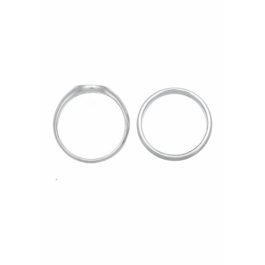 Kuzzoi  Ring  Siegelring Basic Bandring 2Er Set 925 Silber 