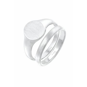 Bague Herren Siegelring Basic Bandring 2Er Set 925 Silber