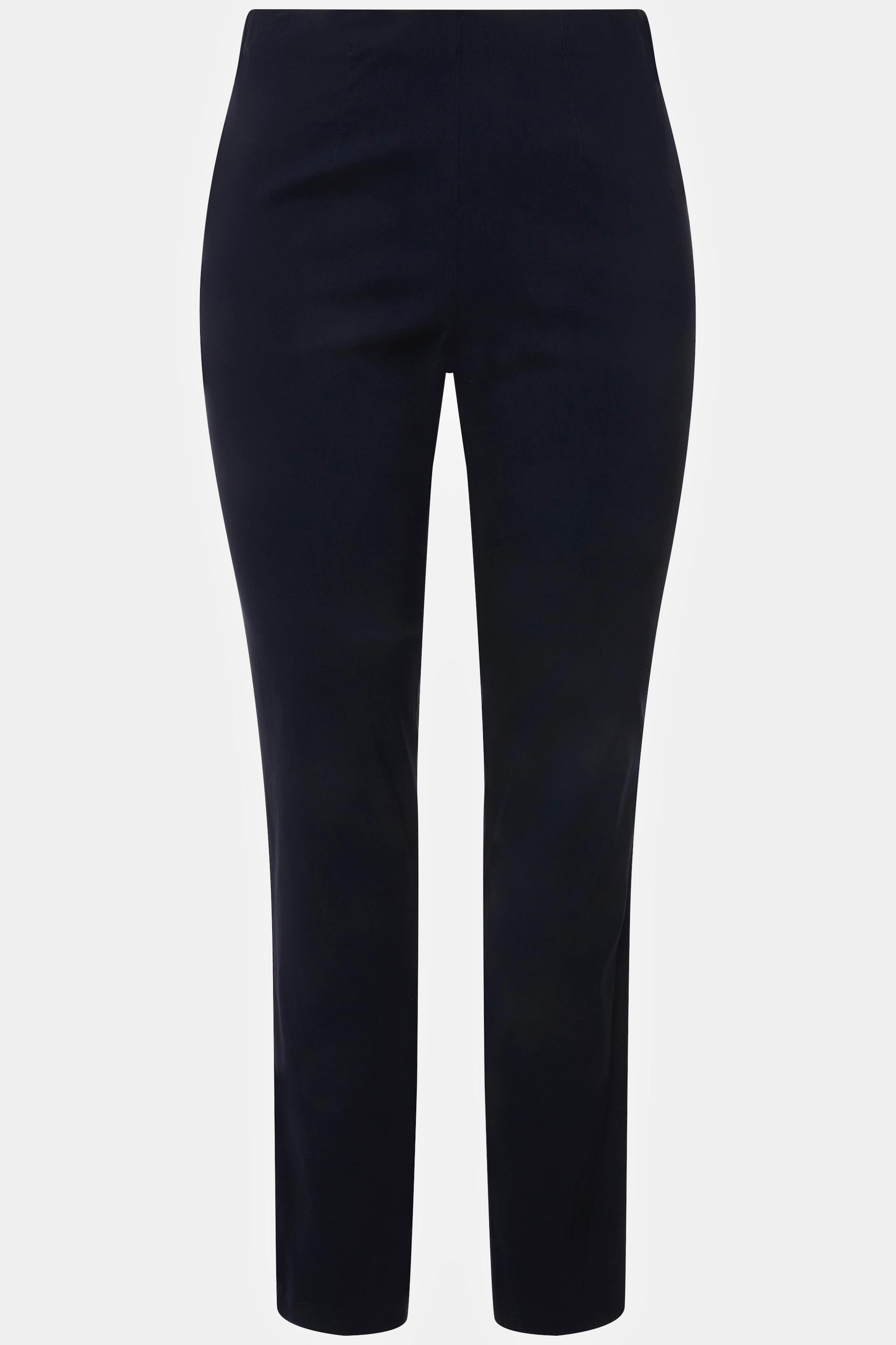 Ulla Popken  Pantalon en tissu bengaline stretch. Modèle Sienna. Jambe slim et taille élastique 