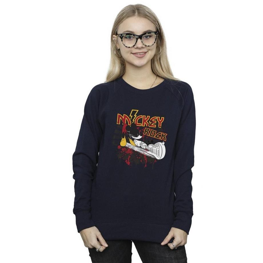 Disney Mickey Rock Grafik Print Sweatshirt  