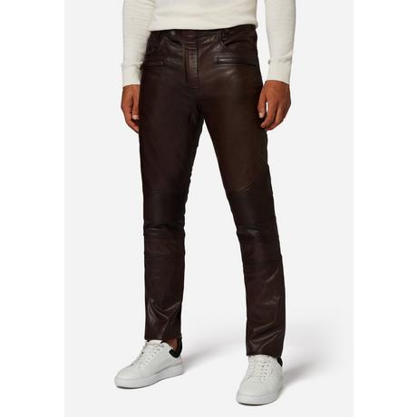 RICANO  Pantalon en cuir pour homme Franklin, dans un style classique à cinq poches avec des applications de motard. 