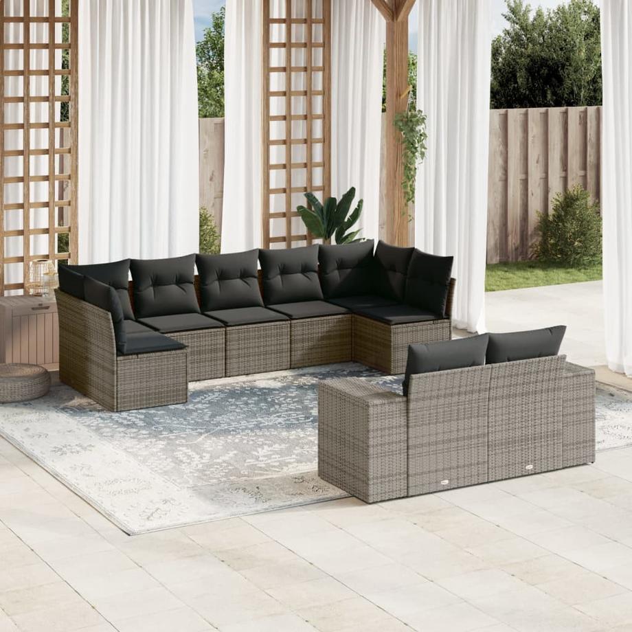 VidaXL set divano da giardino Polirattan  