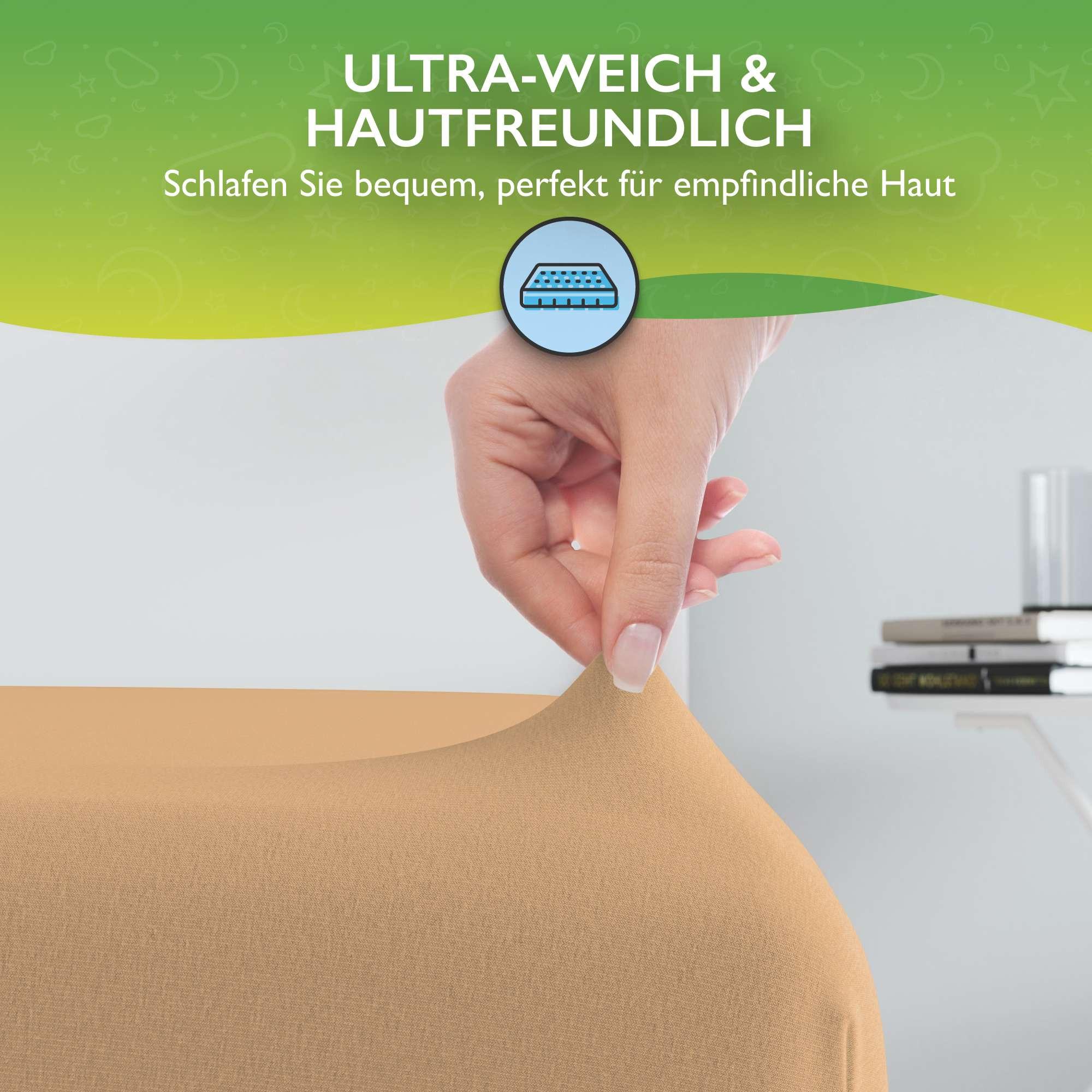 etérea Himmlische Qualität Comfort Jersey Topper Spannbettlaken  