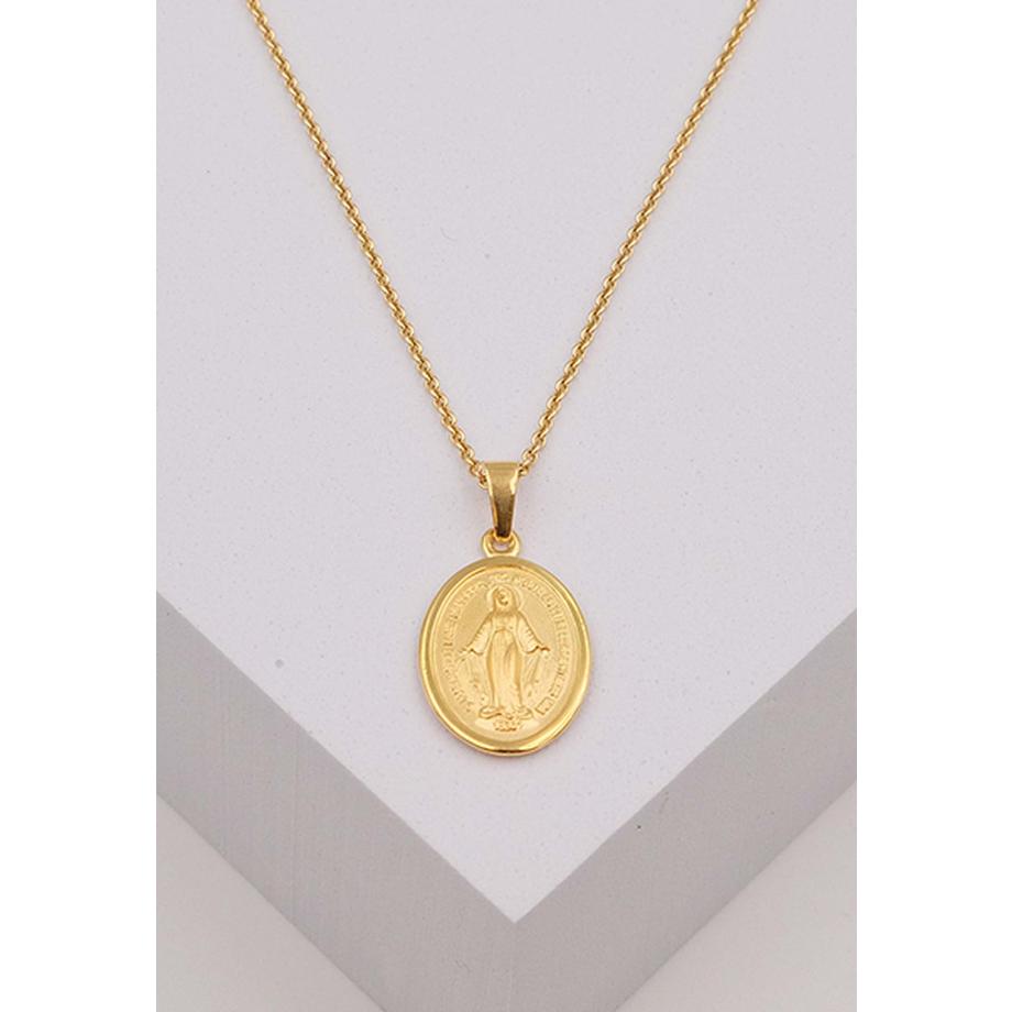 MUAU Schmuck  Anhänger Milagrosa/Immaculata Gelbgold 750, 24x13mm 