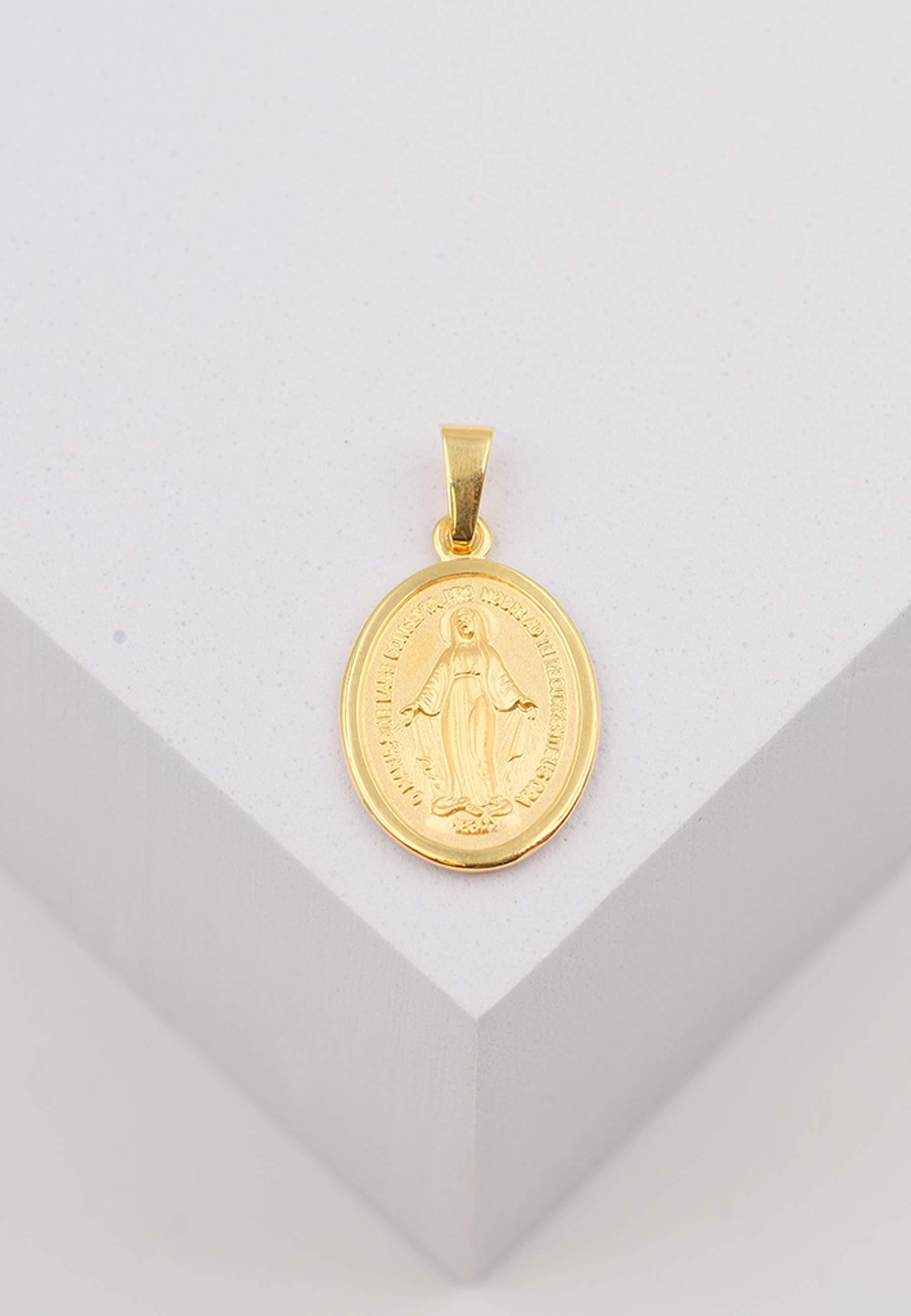 MUAU Schmuck  Pendentif Milagrosa/Immaculata or jaune 750, 24x13mm 