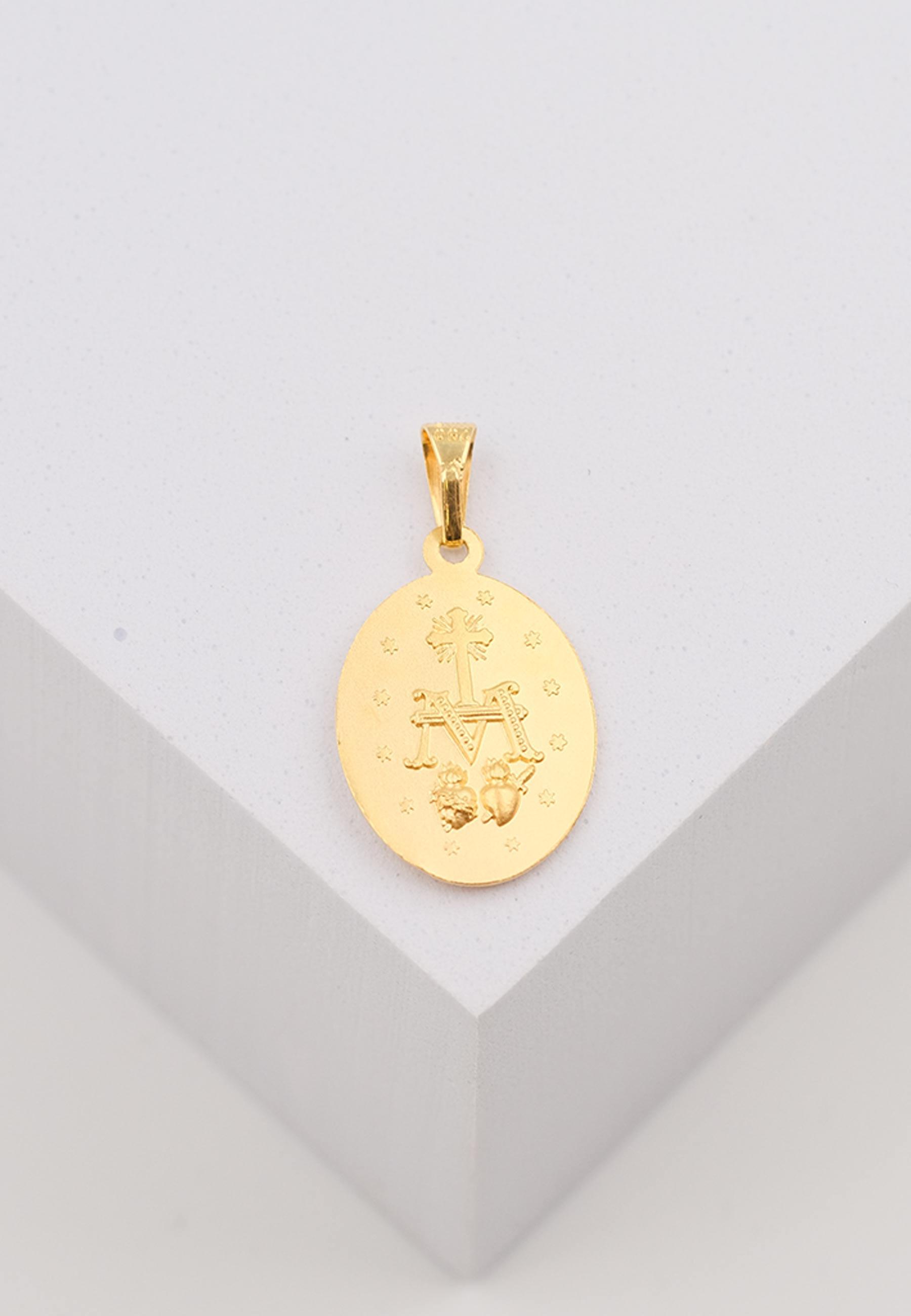 MUAU Schmuck  Anhänger Milagrosa/Immaculata Gelbgold 750, 24x13mm 