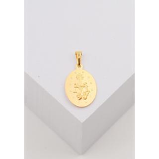 MUAU Schmuck  Pendentif Milagrosa/Immaculata or jaune 750, 24x13mm 