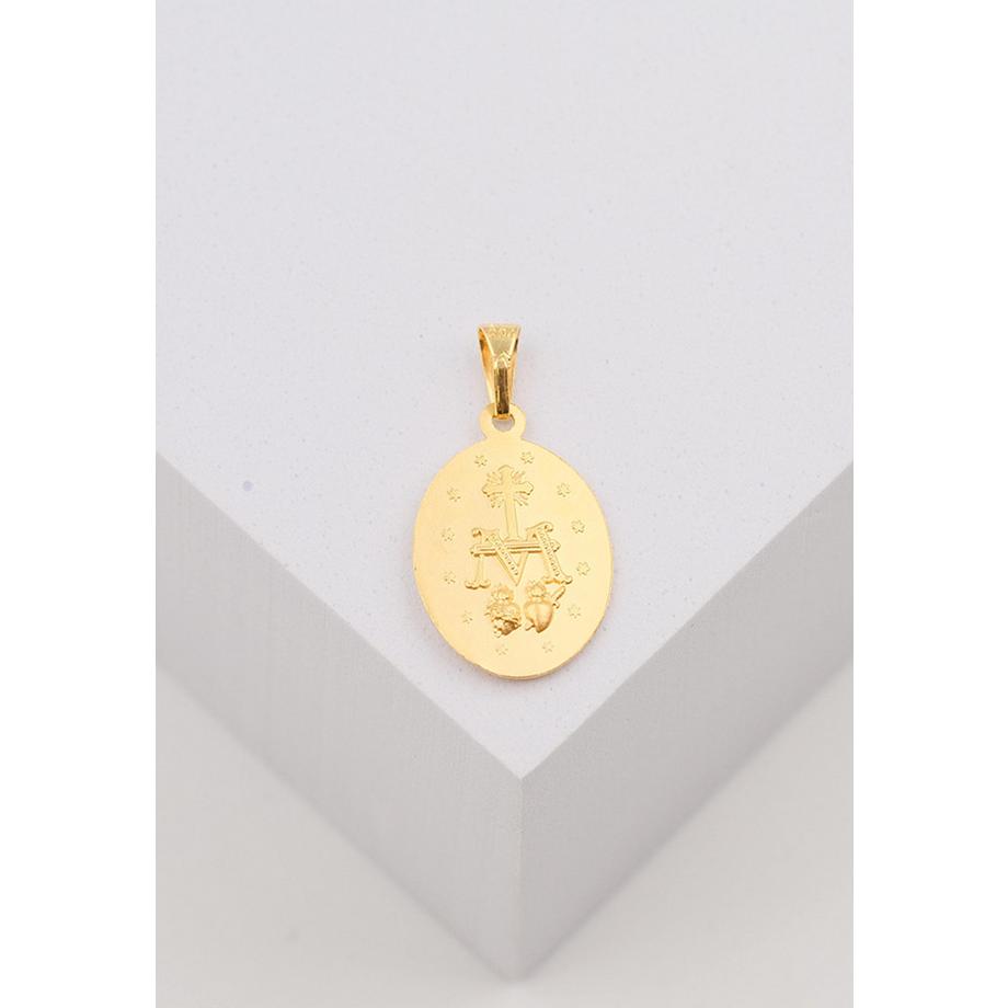 MUAU Schmuck  Anhänger Milagrosa/Immaculata Gelbgold 750, 24x13mm 