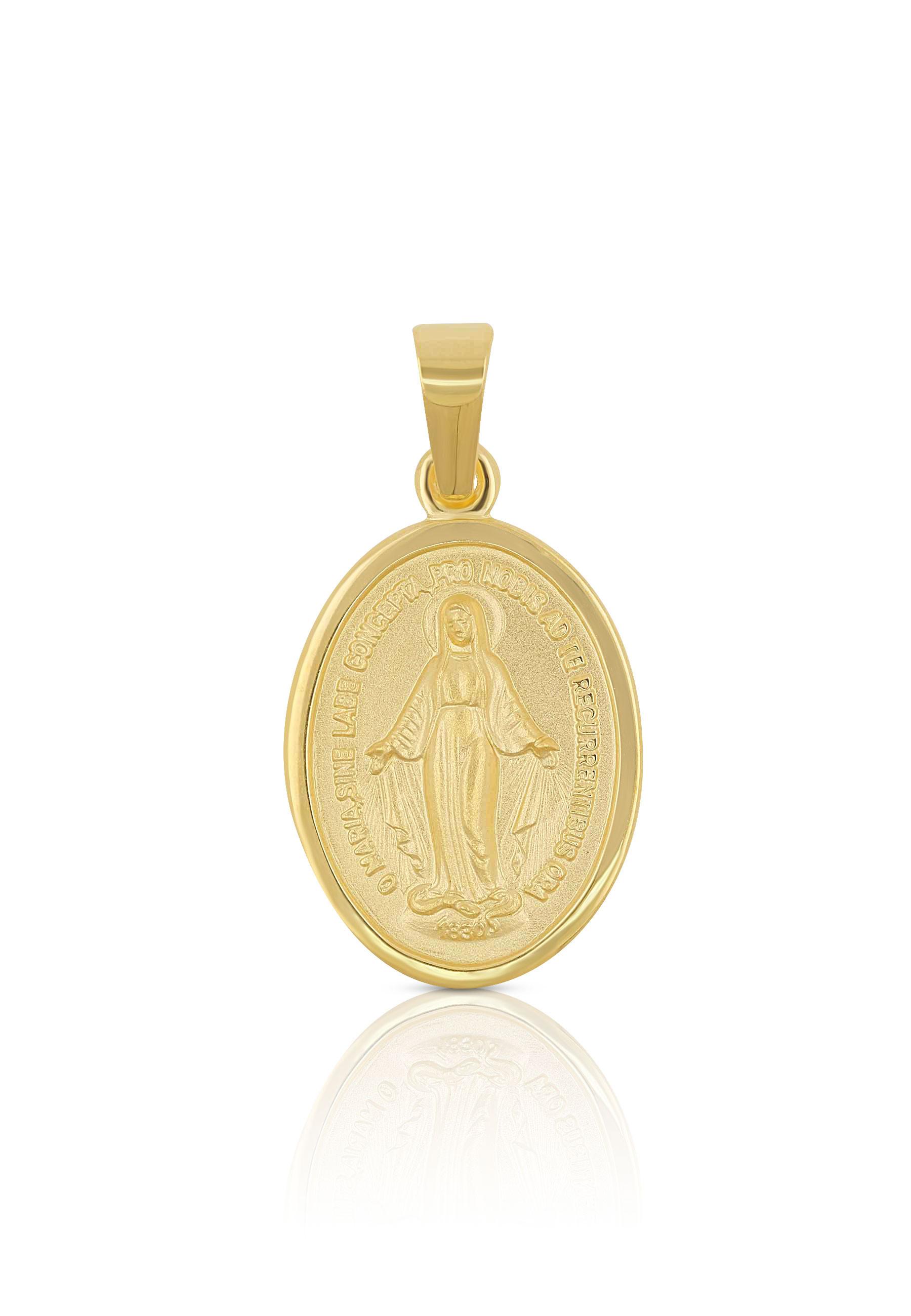 MUAU Schmuck  Pendentif Milagrosa/Immaculata or jaune 750, 24x13mm 