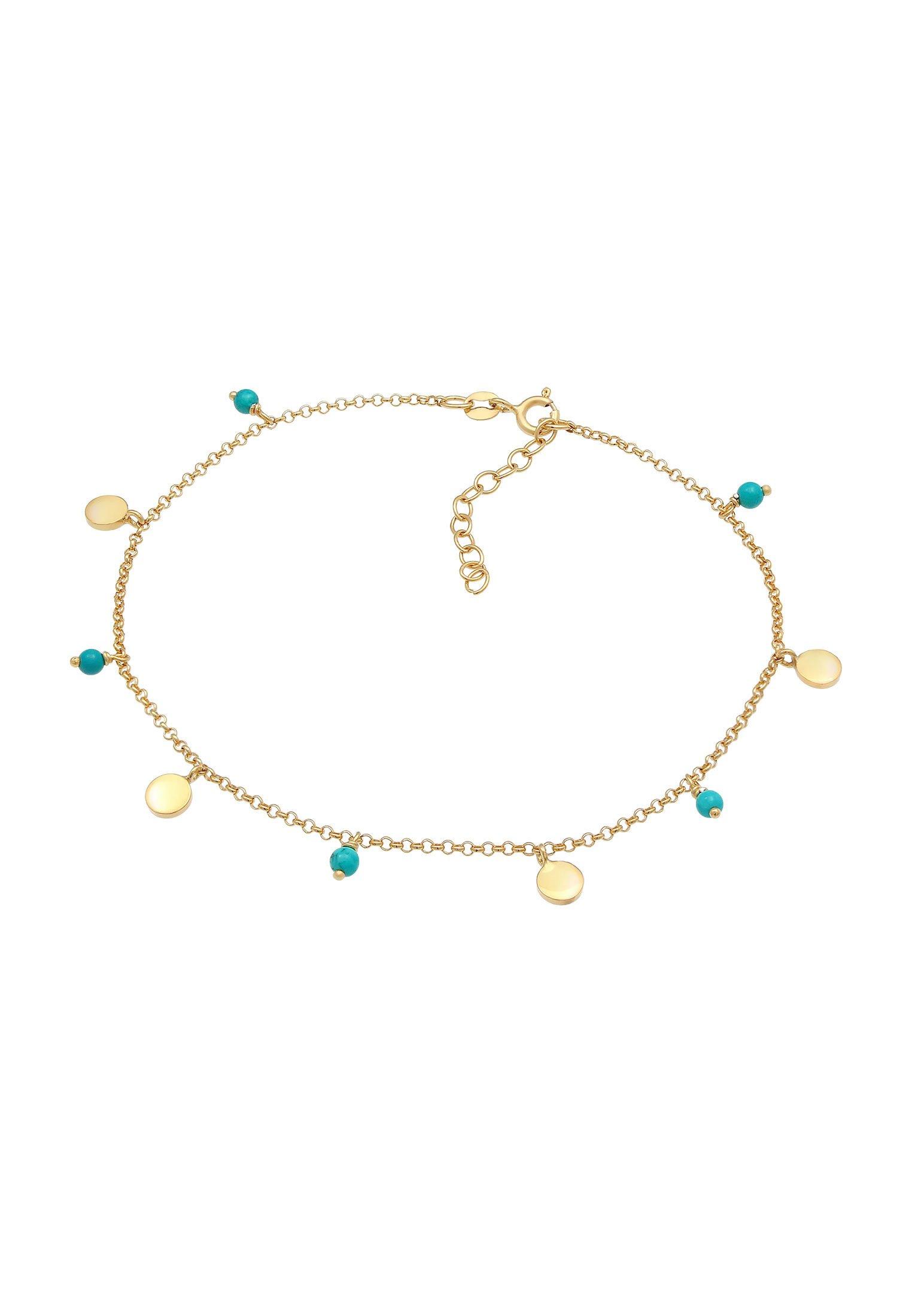 Elli  Bracelet de Cheville Plaque Howlite Turquoise 