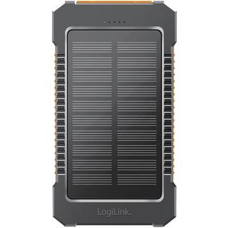 LogiLink  PowerBank 6.000 mAh 10W Solarzelle Schwarz/Orange 