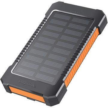 PowerBank 6.000 mAh 10W Solarzelle Schwarz/Orange