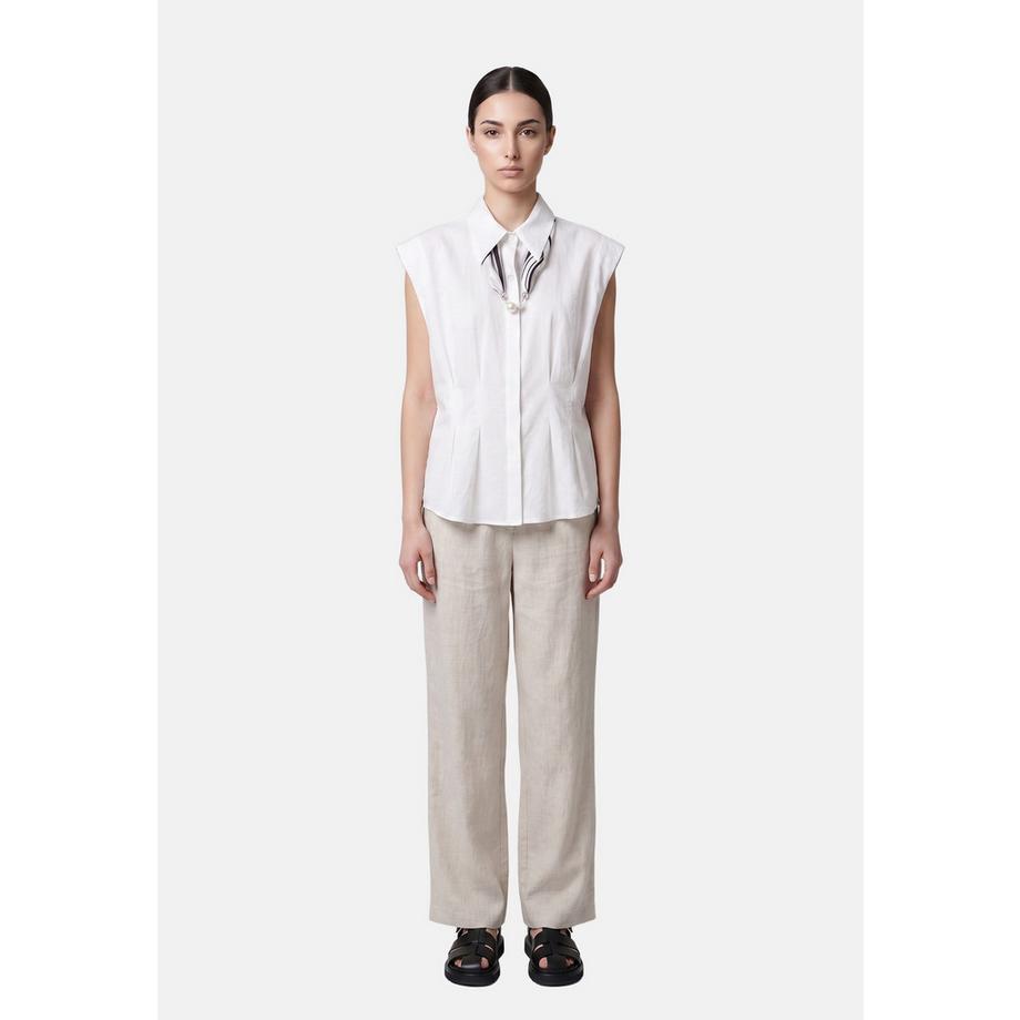 Chiara Ferretti Blouse sans manches avec ourlet plissé  