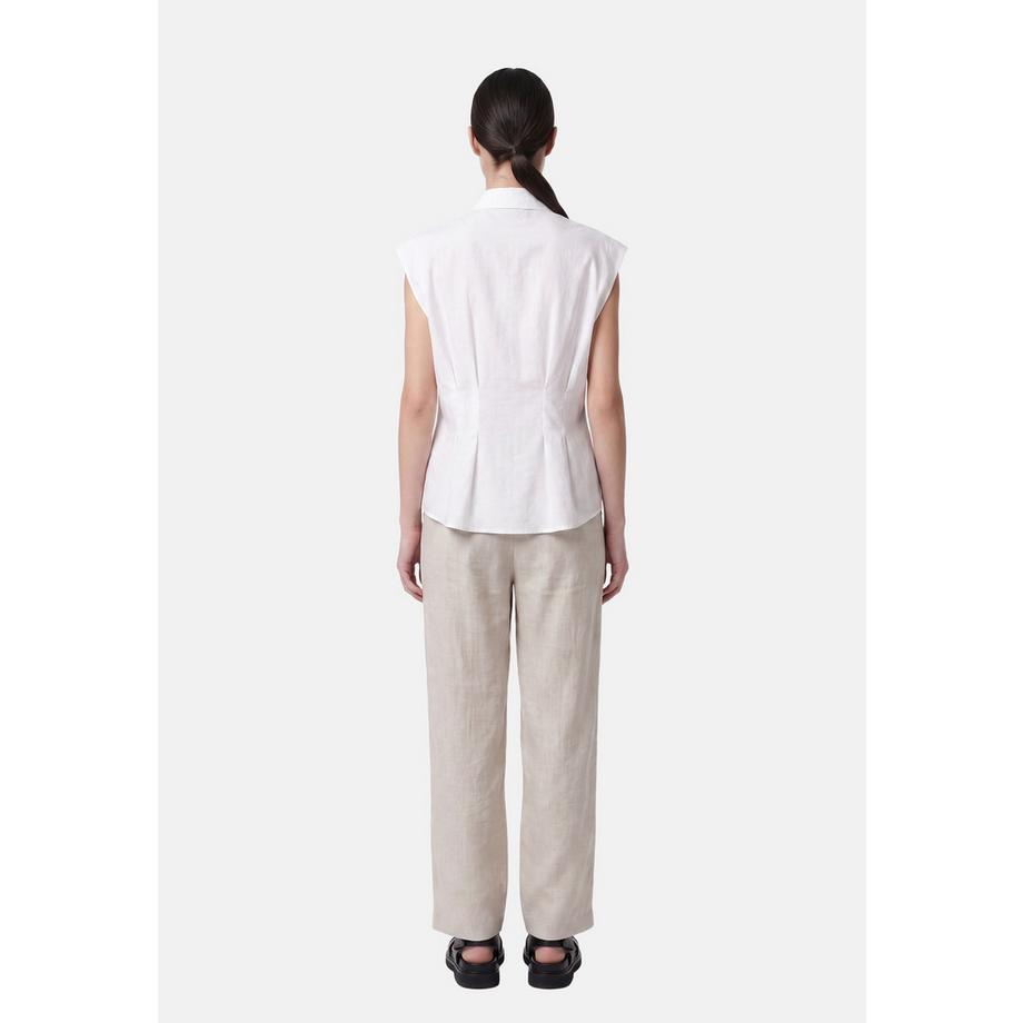 Chiara Ferretti Blouse sans manches avec ourlet plissé  