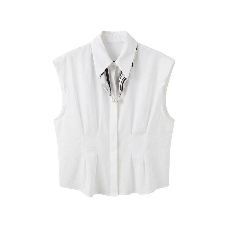 Chiara Ferretti Blouse sans manches avec ourlet plissé  