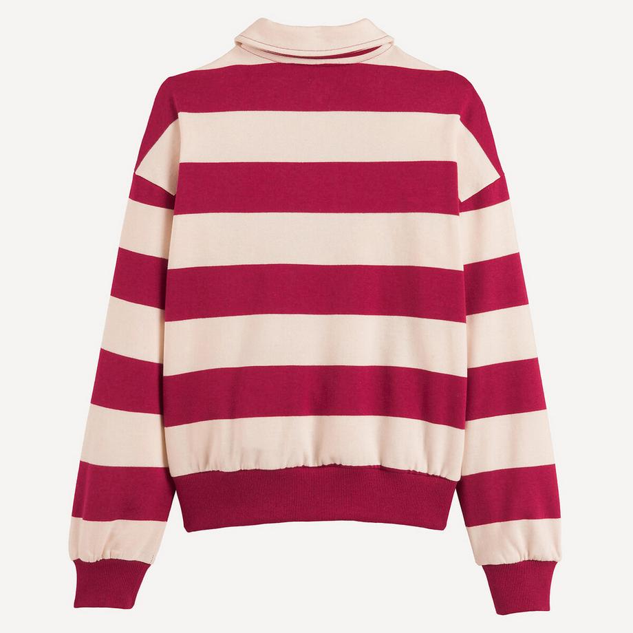La Redoute Collections  Sweat rayé avec col polo 