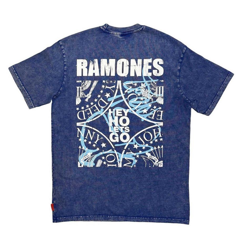 Ramones Unplugged T-Shirt mit Rückseitigem Aufdruck Gewaschen  