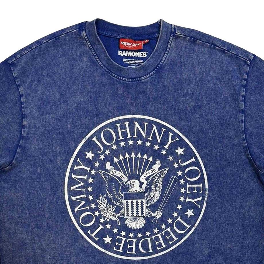 Ramones Unplugged T-Shirt mit Rückseitigem Aufdruck Gewaschen  
