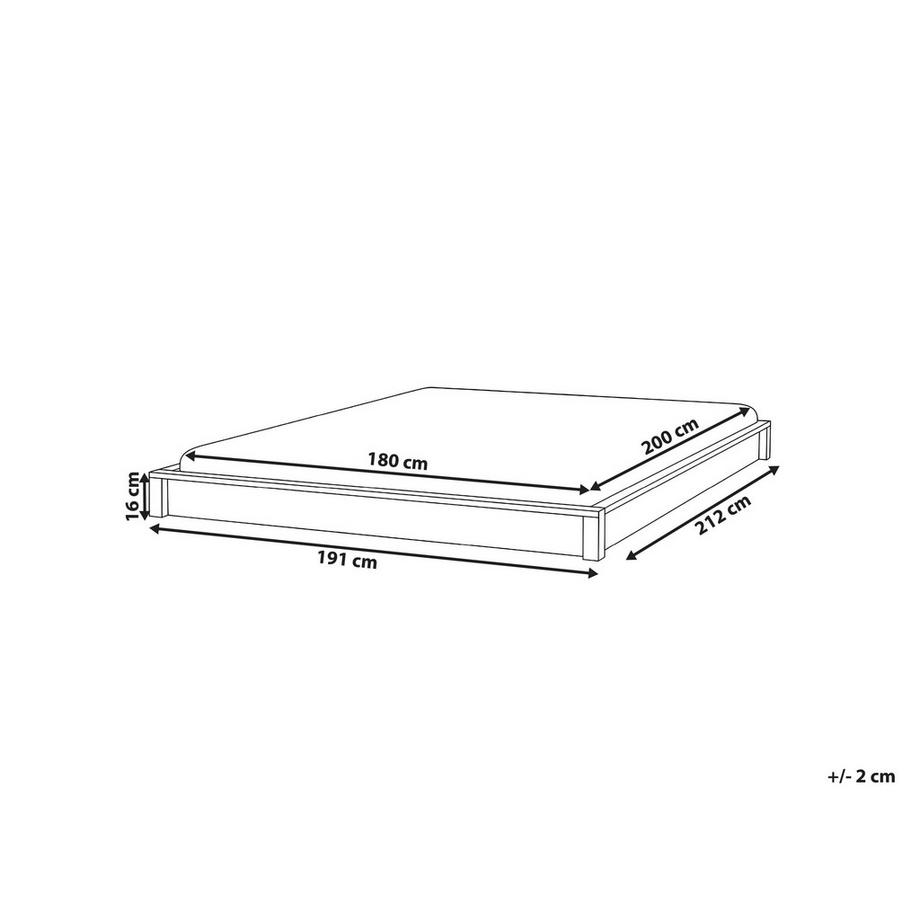 Beliani Letto senza testata en Legno di caucciù Minimalista ANTRAS  