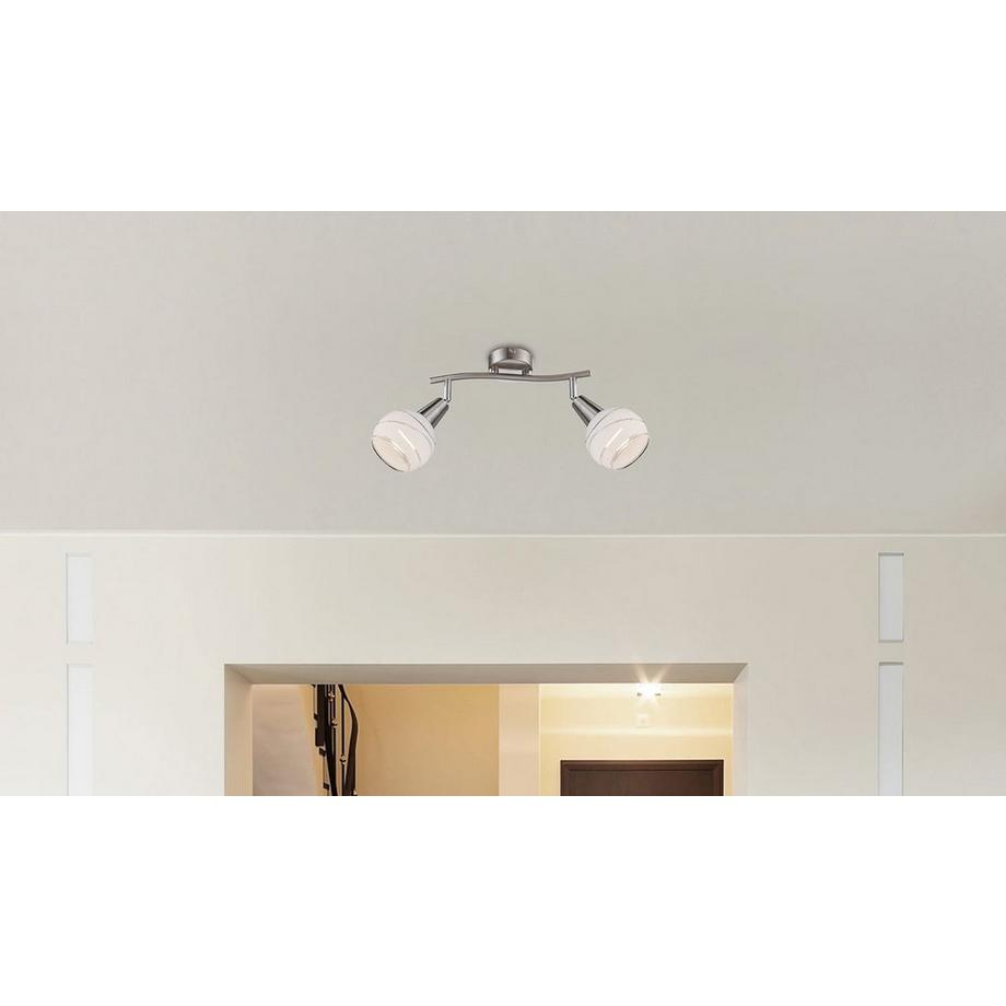mutoni Plafonnier LED nickel mat 2xE14 LED 10x28x21  