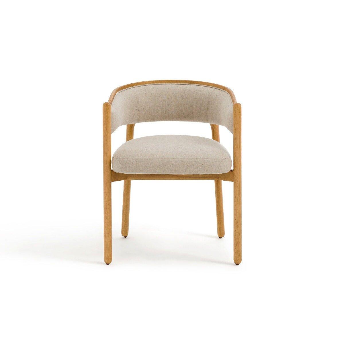 La Redoute Intérieurs Fauteuil de table hévéa et coton/lin  