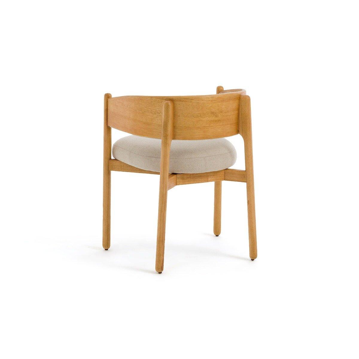 La Redoute Intérieurs Fauteuil de table hévéa et coton/lin  