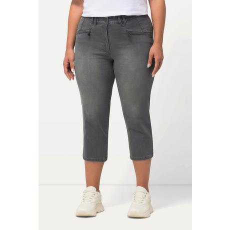 Ulla Popken  Jean Mony 7/8, taille élastique, poches zippées 