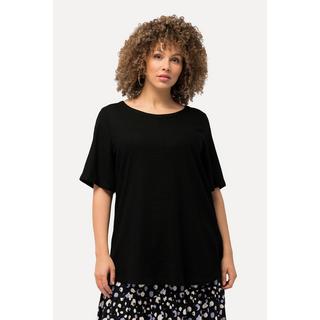 Ulla Popken Blusa Misto Lino Linea A Girocollo Mezza Manica  